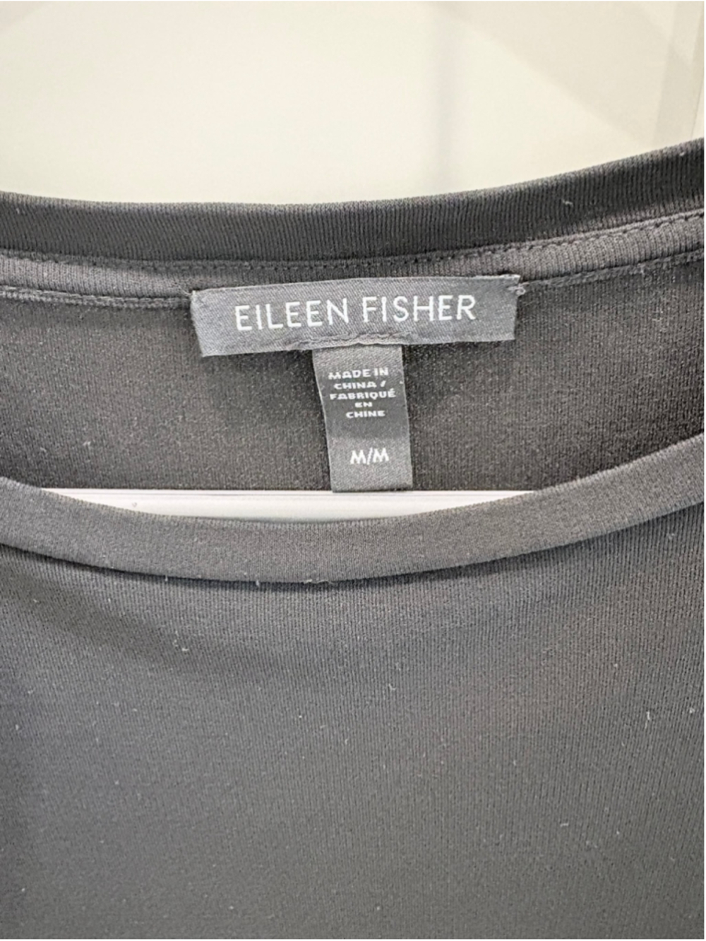 Eileen Fisher Black Short Sleeve Boxy Top — Size M - Picture 2 of 2